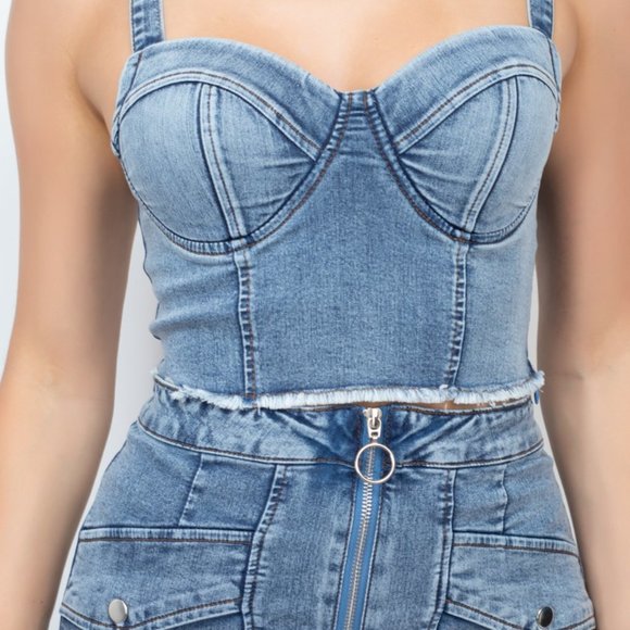 Alani Denim Skirt Set - Picture 4 of 7